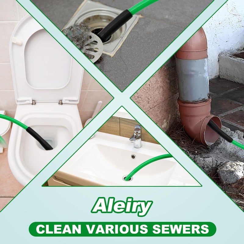 Aleiry Sewer Jetter Kit for Pressure Washer,Water Jet Drain Cleaning Hose with Corner Rotating Button Spring Nose 1/4" NPT Sewer Cleaning Tool High-Pressure Nozzles,5800 PSI 150 FT - Image 5